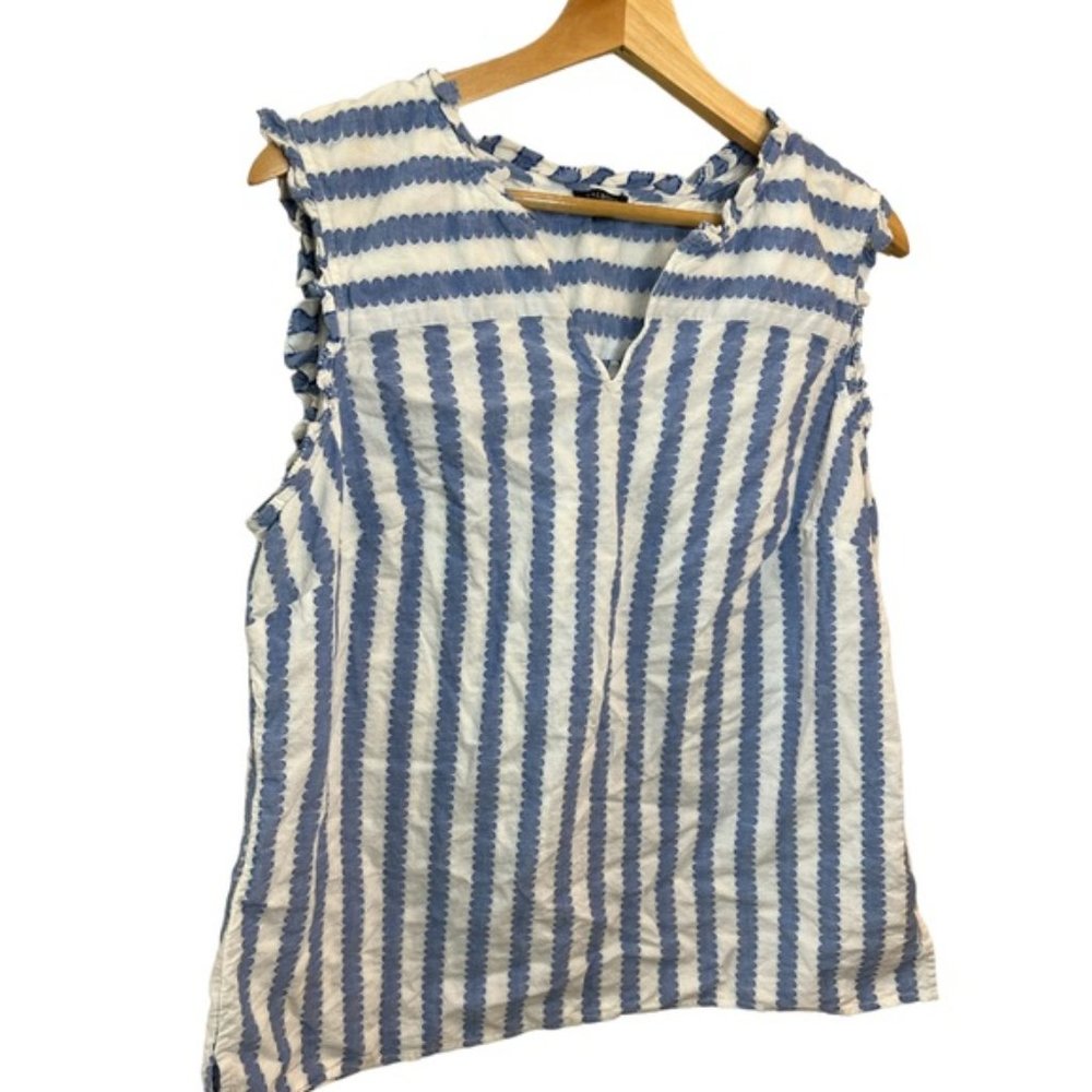 Talbots Plus Cotton Striped Blouse Top Sz XL - Picture 6 of 6